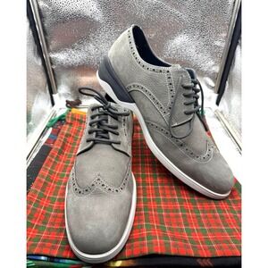 Johnston & Murphy XC4 Elkins Wingtip Oxford Shoes Mens 10 Gray Extreme Comfort